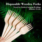Pack of 30 Freshee 160mm disposable birchwood wooden forks