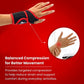 Diagram detailing features of adjustable wrist support brace