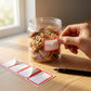Stacked sheets of writable label stickers for easy organization