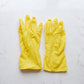 Waterproof household gloves in bright yellow