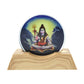 Lord Shiva LED night lamp showing 3D creative design with wooden base