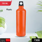 Person holding the lightweight 750ml plastic water bottle, demonstrating its ergonomic grip.