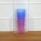 Plastic glass set showcasing textured grip design