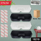 Four-piece wall mounted sunglasses holder set, neatly displaying multiple pairs of glasses.