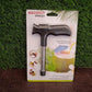 Coconut opener tool designed for efficient drilling into coconuts.