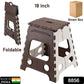 Compact 18 Inch Folding Stool, ideal for kitchen, bathroom, and garden use.