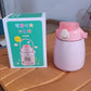 Upright position of stainless steel vacuum insulated water bottle with handle