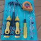 Close-up of hand tool kit components for household repairs