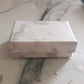 Compact 8x5 cm marble jewellery gift box with soft velvet interior