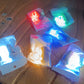 Decorative cork-shaped LED bottle lights arranged for festive ambiance