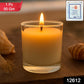Lit votive candle with a warm, steady flame, creating a serene ambiance.