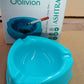 Portable plastic ashtray in blue with triple cigarette grooves for daily use