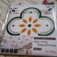 Decorative peel and stick floor tiles adding charm to a kitchen floor.