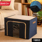 Close-up of the sturdy steel frame providing rigid support to the fabric storage organizer.