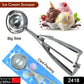 Ergonomic ice cream scoop with trigger release, ready for use.