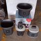 Complete 6-piece plastic bathroom set with basin and dustbin
