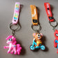 Front view of a specific cartoon character silicone keychain, highlighting its intricate 3D design.