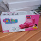 Packaging of the bubble gun toy, illustrating what's included in the box (excluding solution).