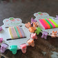 Packaging showing the mix design hair clips and bands for girls.