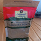 Organic jaggery powder with background of natural ingredients for baking