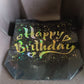 Additional angle showing reusable black and gold birthday gift bag