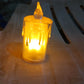 Styleva's durable transparent LED candle, showcasing its intricate glitter swirling mechanism.