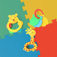 Baby rattle toy with soft grip and rounded edges for safe handling