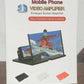 Adjustable mobile screen amplifier reducing eye strain while watching videos.