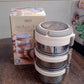 Portable insulated lunch box set with stainless steel inner containers