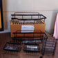 Compact metal bathroom caddy set providing space-saving shower storage solution