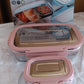 Convenient stainless steel lunch box set perfect for work and school meals