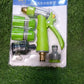 User demonstrating the adjustable settings of the water spray nozzle for car washing.