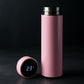 Pink smart vacuum insulated water bottle with LED temperature display