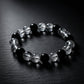 Fashion accessory dual-tone crystal beaded elastic bracelet