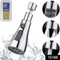 Close-up of the 3-function pull-down kitchen faucet sprayer attachment.