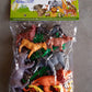 Detailed view of plastic wild animal figures from educational Animal Kingdom toy set