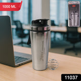 Stainless steel gym shaker bottle with durable body and flip lid