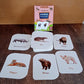 Animal flash cards displayed for educational and interactive use by kids