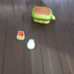 Indo Glow branded burger shaped pencil sharpener with eraser for kids