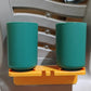 Another view of the wall mount toothbrush holder with cups, showcasing its compact and functional design.