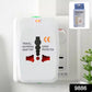 Universal travel adapter plugged into multiple devices for simultaneous charging