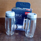 Lifestyle image of Apex acrylic salt and pepper shakers on a dining table enhancing meal experience