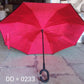The sturdy frame and wind-resistant design of the reverse umbrella.