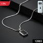 Close-up of men's pendant chain with black rectangular stainless-steel pendant