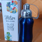 Side view of stainless steel thermos water bottle 500 ML with plastic lid