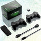 Wireless Gaming Console stick and two 2.4GHz controllers for dual player gaming.