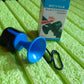 The electric bicycle horn presented in its protective retail packaging.
