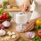 Chopping onions with electric garlic chopper