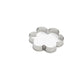 An individual round-shaped stainless steel cookie cutter, showcasing its smooth edge.