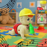 Battery operated crawling baby toy with music and colorful lights for toddlers